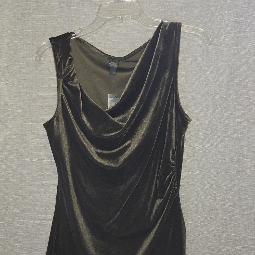 Wild fable medium NWT olive Green stretch Velvet Dress - Picture 5 of 6